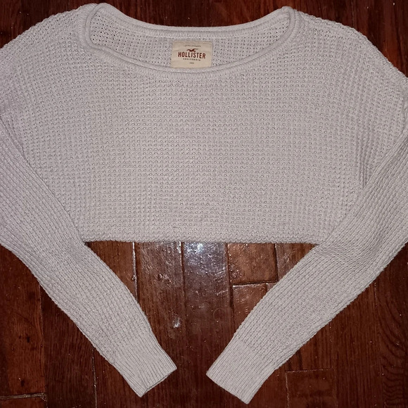 HOLLISTER OVERSIZE XS LONGSLEEVE SWEATER Teen- WOMEN SILVER Top Shirt - Picture 5 of 12